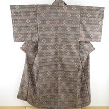 Load image into Gallery viewer, Tsumugi Kimono Murayama Oshima Tsumugi Ensemble With Haori Lined Bottled Brown Pure Silk Casual Casual Kimono Tailor