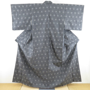 Tsumugi Kimono Ensemble Feather with Haori Turtle Bloom Bun Lined Bee Bee Collar Black Pure Silk Casual Casual Tailor 157cm