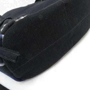ショルダーバッグ 綿100％ 絣 バッグ ブラック×ネイビー 絣柄 日本製 かすりの里 ポケット付き
