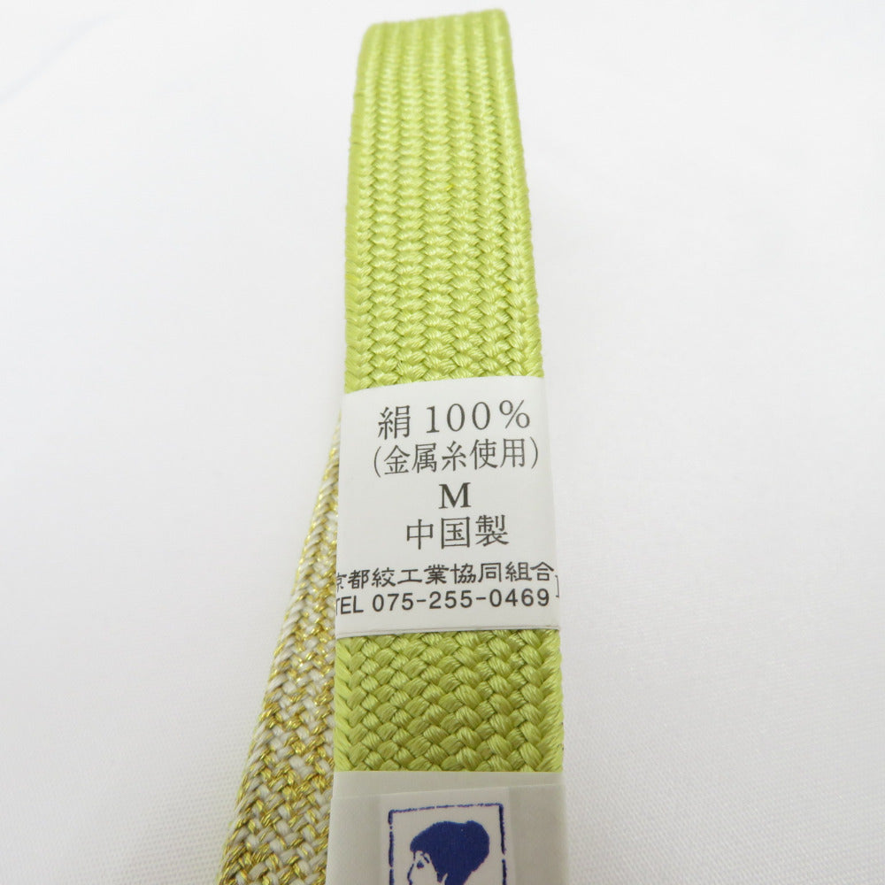 帯締め 平組 絹100% 青みピンク×ゴールド系 Mサイズ 金属糸使用 帯〆 正絹 フォーマル 和装小物 レディース 女性 長さ158cm 新品帯締め