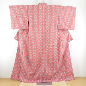 Komon Koume pattern Brown x White Washable Lined wide collar 100 % Casual tailoring Kimono height 162cm beautiful goods