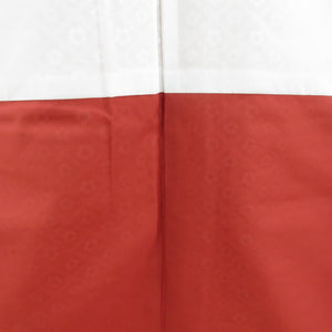 小紋 小梅柄 茶色ｘ白色 洗える 袷 広衿 ポリエステル100％ カジュアル 仕立て上がり着物 身丈162cm 美品