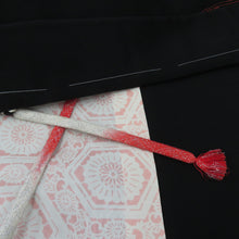 Load image into Gallery viewer, Haori Flower Collection Pure Silk Black x Red Kimono Studio 79cm