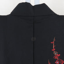 Load image into Gallery viewer, Haori Flower Collection Pure Silk Black x Red Kimono Studio 79cm