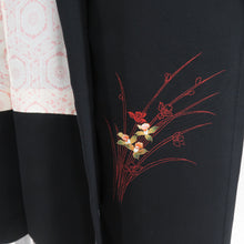 Load image into Gallery viewer, Haori Flower Collection Pure Silk Black x Red Kimono Studio 79cm