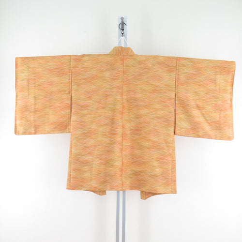 Haori turf pattern silk orange color x yellow kimono coat kimono 81cm
