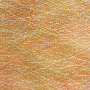 羽織 芝草模様 絹  オレンジ色ｘ黄色 着物コート 着物用 身丈81cm