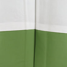 画像をギャラリービューアに読み込む, 小紋 絣調 緑色ｘ茶色 洗える 袷 バチ衿 ポリエステル100％ カジュアル 仕立て上がり着物 身丈163cm 美品