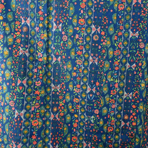 Wool kimono single kimono × multicolor flower × Vertical line design