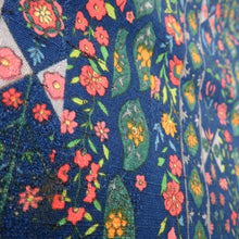 Load image into Gallery viewer, Wool kimono single kimono × multicolor flower × Vertical line design