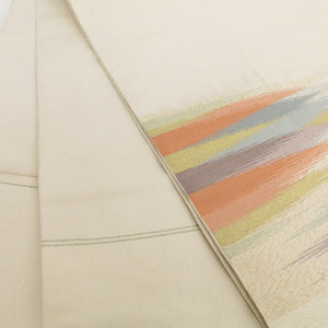 Bag Subaset Pastel Kasumi Shirokinzure Pure silk length approx. 436cm Gourd formal tailoring # 1003 [Used]
