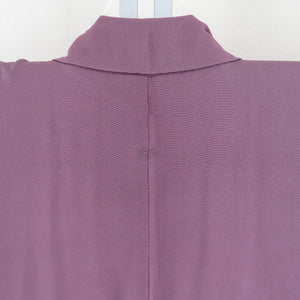 色無地 正絹 古代紫色 袷 広衿 一つ紋 セミフォーマル 仕立て上がり着物 身丈153cm