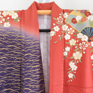 Kimono Pure Silk Color Color Color Color Fan Palate Encourted Lined Wide Collar Graduation Ceremony Graduation Formal Tailoring Kimono Step