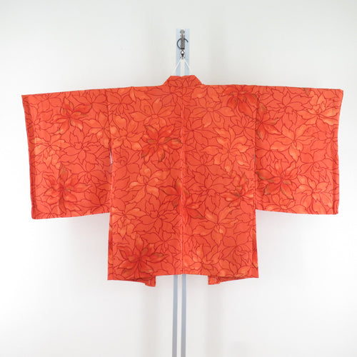 Haori Flower Went Pure Silk Orange Cool Collection Court Kimono Star Power 78cm Beautiful goods