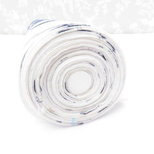 反物 浴衣反物 白×紺 綿100％ 花 糸留めあり 生地 リメイク ハギレ素材 和裁練習 はぎれ  美品