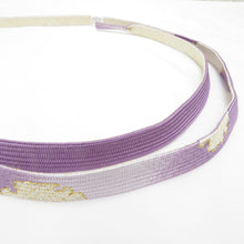 Load image into Gallery viewer, Obi tightening flat silk 100% Young purple × golden bokashi Ayami obi 〆 Pure silk formal Japanese accessories Ladies women length 163cm