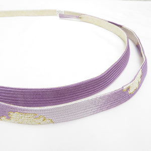 Obi tightening flat silk 100% Young purple × golden bokashi Ayami obi 〆 Pure silk formal Japanese accessories Ladies women length 163cm