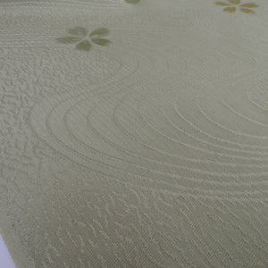 帯揚げ 正絹 グリーン系 アスパラガスグリーン 桜柄 地模様  絹100％ フォーマル 長さ175cm