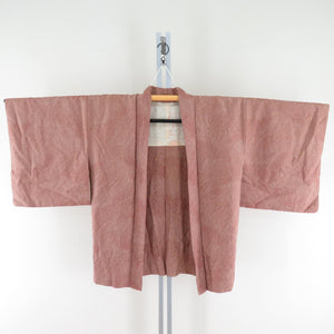 羽織  正絹 タタキ露芝模様 薄茶色 着物コート 着物用 身丈74.5cm 美品