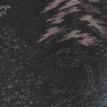 画像をギャラリービューアに読み込む, 羽織 正絹 風景織模様 一つ紋 黒色ｘ緑色 金銀糸 着物コート 着物用 身丈83cm
