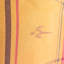 Load image into Gallery viewer, Tsumugi Kimono Ryukyu -style swallow Kasuri pattern Pepper colored lined brown collar silk silk casual kimono tailor