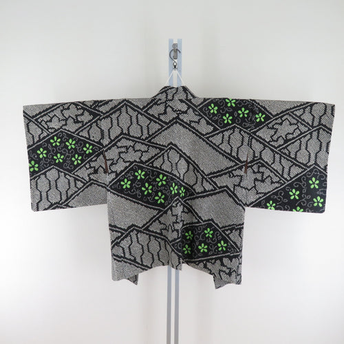 Haori silk rhinogy type flower pattern squeezed kimono coat kimono 77.5cm
