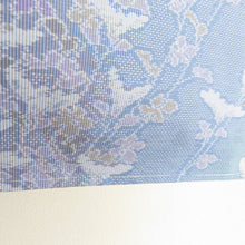 画像をギャラリービューアに読み込む, 紬 着物 本場大島紬 花模様 袷 広衿 紫色 正絹 カジュアル着物 仕立て上がり 身丈158cm 美品