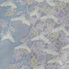 Load image into Gallery viewer, Tsumugi Kimono Original Oshima Tsumugi Flower Pattern Lined Collar Purple Silk Casual Casual Kimono Tailor