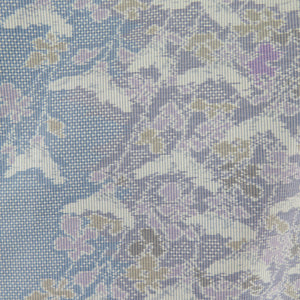 Tsumugi Kimono Original Oshima Tsumugi Flower Pattern Lined Collar Purple Silk Casual Casual Kimono Tailor