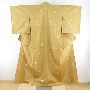 Tsumugi Kimono pongee pongeon pongeon flower pattern single clothing wide collar silk silk casual kimono tailoring