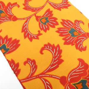 Nagoya Obi Obika Ohana Orange Orange x Rokurakushi 8 -inch pure silk tailoring kimono Casual Casual Length 357cm