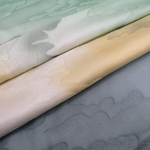 Obiage Pure Silk Green x Yellow x Blue Green Blurry Cloud Land Silk 100 % Casual Formal Length 183cm Beautiful goods