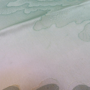 Obiage Pure Silk Green x Yellow x Blue Green Blurry Cloud Land Silk 100 % Casual Formal Length 183cm Beautiful goods