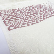 Load image into Gallery viewer, Obi -fried pure silk off -white small pattern ground pattern silk 100 % casual length 182cm