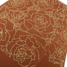 Load image into Gallery viewer, Obi -fried silk brown brown rose Pattern pattern terrain 100 % Silk Casual