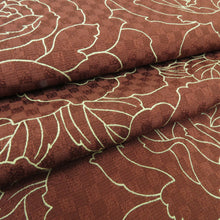 Load image into Gallery viewer, Obi -fried silk brown brown rose Pattern pattern terrain 100 % Silk Casual