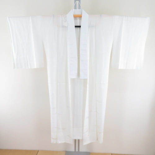 襦袢 芝草地紋 白色 長襦袢 単衣 半衿付き 衣文抜き付き 正絹 礼装用 仕立て上がり 身丈127cm