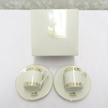 Load image into Gallery viewer, Coach Coach Tableware Pair Demitas Cup &amp; Saucer 2 Customer Set White Beauty