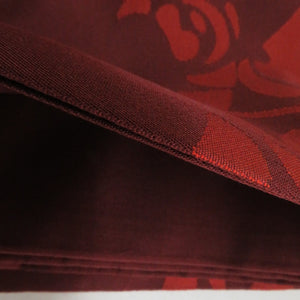 袋帯 袋帯セット 3点セット 洒落袋帯 オレンジｘゴールドｘエンジ色 花文様 絹 レトロ まとめ売り