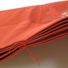 画像をギャラリービューアに読み込む, 名古屋帯 ふくれ織り 正絹 花模様 六通柄 仕立て上がり 赤オレンジ 着物帯 カジュアル 名古屋仕立て 長さ366cm 未使用品