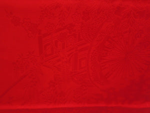 Other accessories Pure silk -heavy red vermilion red ground grounds used for antique Fukusa Fukusa remake