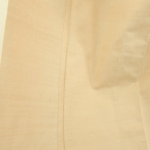 色無地 紬地 一つ紋 五三桐紋 袷 バチ衿 薄茶色 正絹 仕立て上がり着物 身丈153cm 美品
