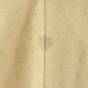 Color Santa Tsumugi Ponito One Crest Gotosan Kiri Crest Lined Bee Bee Collar Light Brown Pure Silk Tailed Kimono 153cm Beautiful goods