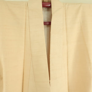 Color Santa Tsumugi Ponito One Crest Gotosan Kiri Crest Lined Bee Bee Collar Light Brown Pure Silk Tailed Kimono 153cm Beautiful goods