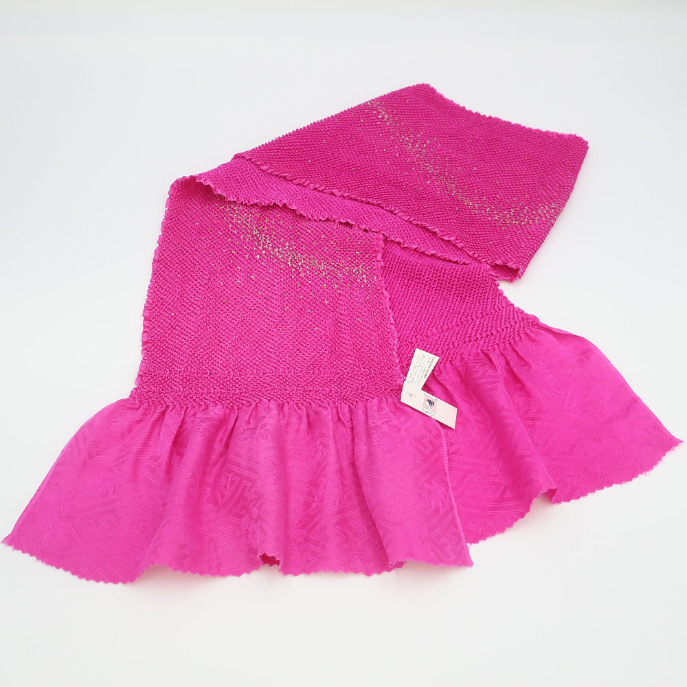 帯揚げ 振袖用 総絞り 正絹 ラメ入り 桃紫 おびあげ 和装小物 着物