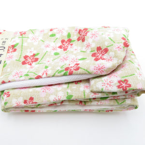 柄足袋 24.0cm ベージュ色 桜柄 さくら 底面白色 日本製 たびや 一輪館 綿100％ 4枚こはぜ レディース 女性用 足袋 カジュアル 新品