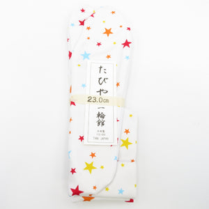 Pattern tabi 23.0cm White star pattern star Star Bottomed Japan Made in Japan Made in Japan 100 % Cotton 4 pieces Women's Women Women's Tabi Casual dressing accessories