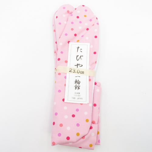 Pattern tabi 23.0cm Pink dot dot dot Bottomed in Japan Made in Japan 100 % cotton 4 pieces Women's women's tabi casual dressing accessories