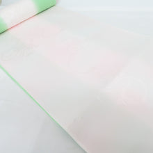 画像をギャラリービューアに読み込む, 反物 振袖用 長襦袢 ピンク・グリーン 草花に雲取 ポリエステル 洗える 本振用 長さ1800cm 未使用品