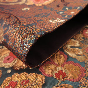 袋帯 唐花文様 金 青銅色 六通柄 正絹 フォーマル 長さ432cm 美品